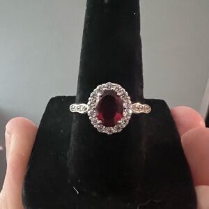Sterling Silver Lab Created Ruby Ring